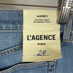 L'Agence NEW  Size 24 Audrey Mid Rise Denim Shorts Jorts Beachy Raw Hem Summer Photo 3
