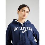 Hollister ✨ Co. FAUX SHEARLING-LINED ZIP-UP LOGO GRAPHIC NAVY SZ LARGE HOODIE✨ Photo 2