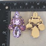 Chunky Statement Earrings Gold and Lavender Purple Color Photo 7