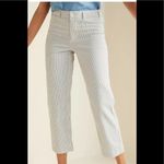 Old Navy NWOT  pinstripe stretch cotton wide leg cropped jeans pants 12 Photo 1