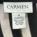 Carmen Marc Valvo  Sweater Knit Skirt Black White Stripe Knee Length Size Medium Photo 2