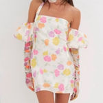 For Love & Lemons  Hazel Floral Mini Dress Puff Sleeve 3 Piece Off-Shoulder Dress Photo 0