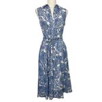 Tommy Hilfiger NWOT Hudson Paisley Sleeveless Midi Shirt Dress Linen Cotton Belted Buttoned New Photo 4