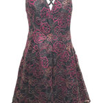 Jump Apparel Wendy Liu Black Pink Gold Lace Criss Cross Halter Dress 9 10 Prom Size undefined Photo 0