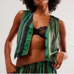 Plush Revolve Striped Green & Black Pants Vest Set(Size Small) Blue Photo 3