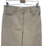Aritzia Wilfred The Melina Pants Vegan Leather Cropped Beige Size 10 Photo 1