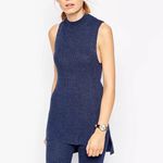 ASOS High-low Tunic In Rib with High Neck Photo 0