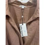 Kathy Ireland  Womens Sleeveless Twist Front Collared Blouse Top XL Brown Texture Photo 1