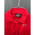 Harley Davidson Harley‎ Davidson Red Button Down Shirt Women's xl Long Sleeve Embroidered Photo 1