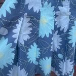 Liz Claiborne Dusty Blue Floral Drop Waist Loose Pleated Flirty Skirt Size 4 EUC Photo 3