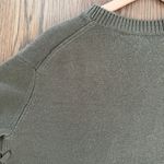 Vince 100% Cashmere Crew Neck Side Tie Long Sleeve Relaxed Fit Sweater Olive XS Photo 7