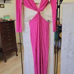 Nookie Rent the runway sz small pink jewel long sleeve cutout twist front dress Photo 4