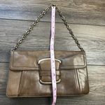 Banana Republic  Leather Shoulder Bag Clutch Purse Brown Gold Chain Magnetic Snap Photo 8