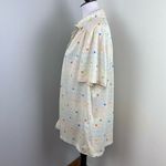 Vintage 70s Colorful Retro Button Down Top Shirt Large White Size XL Photo 4