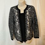 Rebecca Malone  Black and White Embroidered Blouse Petites Small Photo 2