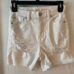 American Eagle White  Ripped Shorts Photo 0