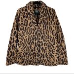 Lauren Ralph Lauren Leopard Print Lambswool Cardigan Sweater Button Front Sz Med Tan Photo 0