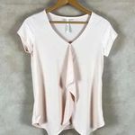 Ny Collection  Pink Asymmetrical Ruffled Top NWT Small Photo 0