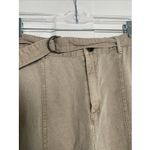 Nicole Miller  Womens Small Tan Linen Blend Cargo Pants Straight Leg Photo 2