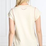 Zadig & Voltaire  Avin Topstitched Nocolor Off White Red Tee T-Shirt Size Small Photo 2