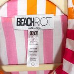 Beach Riot  Alexa Orange Pink Stripe Long Sleeve Swim Cover Up Women's Large / XL Photo 3