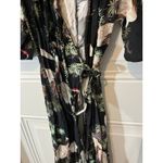 ZARA ‎ Woman Women's Kimono Wrap Black Crane Hi Low Dress Blogger Favorite Medium Photo 7