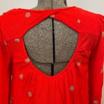 Free People Sweet Tennessee Red Floral Embroidery Open Peekaboo Back Dress Sz S Photo 6