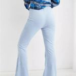 Aerie Groove-On Velour High Waisted Flare Pant Ribbed Pull On Monaco Blue Size M Photo 1
