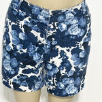 The Limited  Women’s Floral Print Flat Front Chino Shorts Blue White Size 14‎ Photo 0