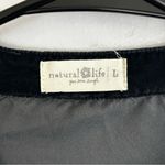 Natural Life Laid Back Deep Slate Blue Velvet Button Down Top/Blouse Size Large Photo 9