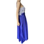 Vintage 60s Purple White Romantic Floral Lace Bow Evening Prom Formal Maxi Dress Size 12 Photo 3