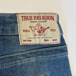 True Religion Shorts Jennie Curvy Mid Rise Super Skinny Raw Roll Hem Medium Wash Photo 3