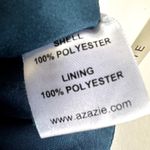 Azazie  One Shoulder Chiffon Dress Knee Length Pleated Lined Jade Blue Green A0 Photo 4