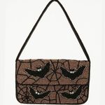 Marshalls Handcrafted in India Bat Spiderweb Beaded Halloween Shoulder Bag Purse Handbag Photo 0