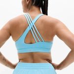Athleta  XL Train Free Sport Bra Aqua Blue X-Large Cup A-C Photo 4