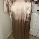 Marks & Spencer Gold Plunge Bishop Sleeve Gown Size L Photo 7