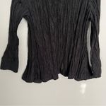 Chico's  Womens Size 1 Open Front Crinkle Top 50/50 Polyester Nylon Blend Black Photo 5