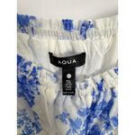 AQUA  Floral Midi Dress Smocked Tie Strap Tiered Casual‎ Summer White Blue L Photo 5