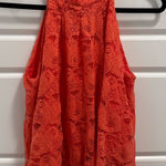 Sophie Rue  Vibrant Orange Lace Halter Top Photo 0