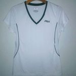 FILA  Performance Sport M Short Sleeved V-Neck Athletic White Fitted Top Photo 0