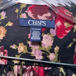 CHAPS  Black Floral Wrap Top Women's XL Festival‎ Boho Romantic Girly Concert Photo 3