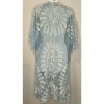 Rebellion  Again Boho Kimono Duster Cover Up Floral Lace Light Blue Size S NWT!! Photo 2