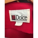 Vintage DOLCE Red Overcoat M Double Breasted Leopard fur Trim Women's Size M Photo 5