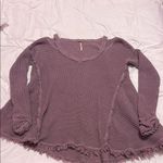 Free People Lavender Knit Cold Shoulder Sweater Photo 0
