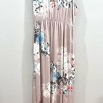 Lily Posh Boutique stone floral maxi dress with pockets size medium Tan Photo 3