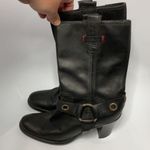 Tommy Hilfiger black leather harness boots size 7.5 Photo 3