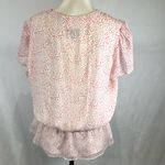 CeCe  red and white dot printed peplum top size large Photo 2