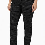 Charter Club Classic Polka Dot Straight Leg Pants Womens 16 Black Twee Preppy Photo 0