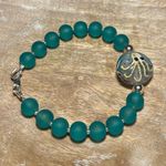 Beaded Sea Glass Hand Blown Glass Octopus Bead Bracelet Photo 0