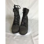 DKNY  Women Suede Platform tie up Ankle Booties Sz 8 Gray NWOT Flawed * BikerCore Photo 3